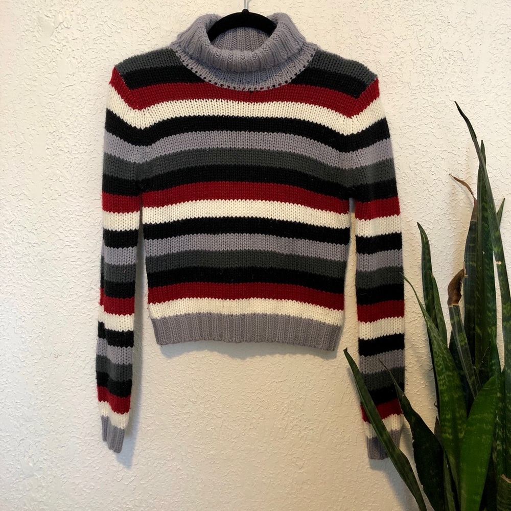 Striped Turtleneck Sweater